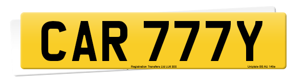 Registration number CAR 777Y